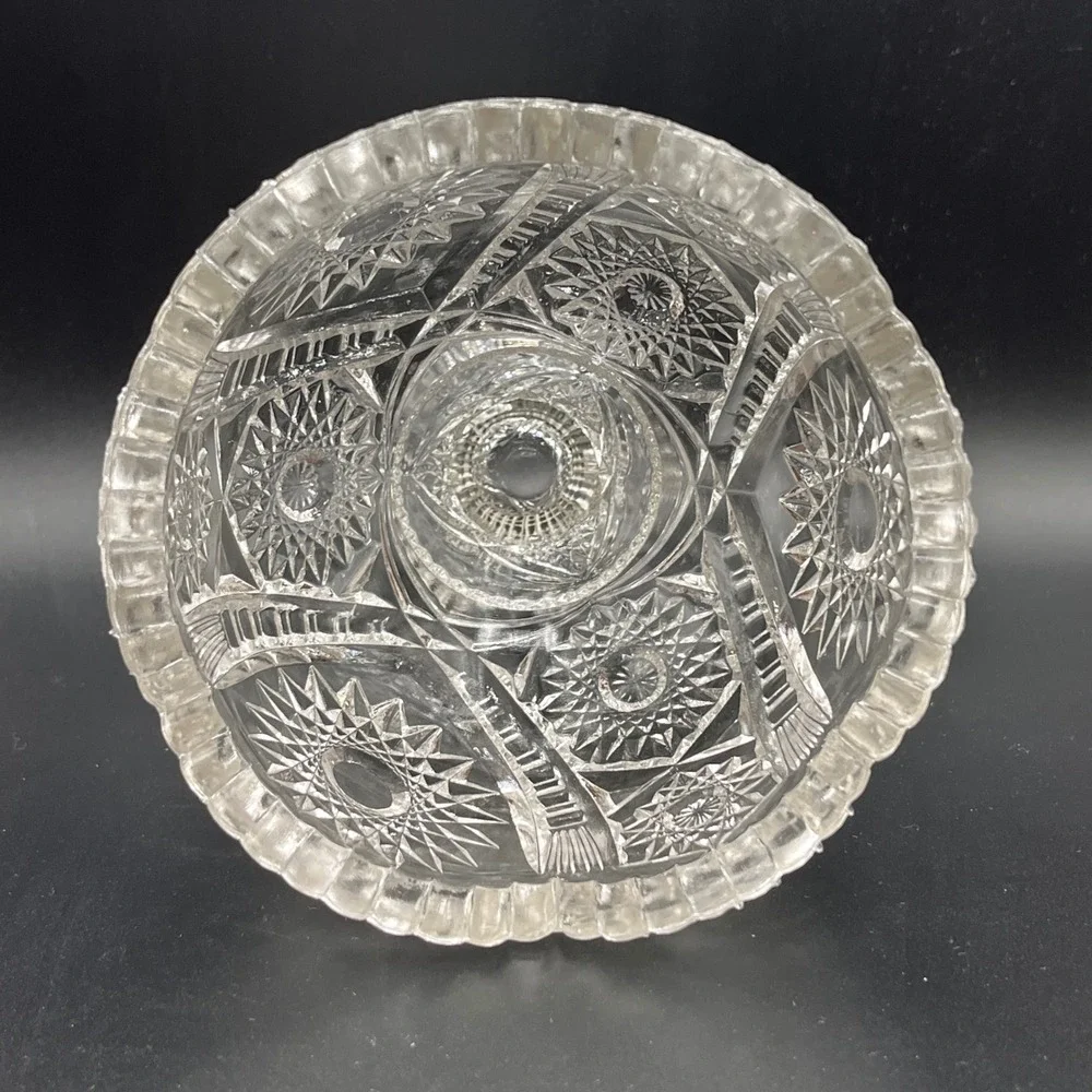 EAPG Clear‎ Pressed Glass Miniature Childs Punch Bowl Starburst Candy Dish 4.5